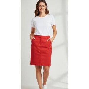 JEANOLOGY Red Straight Skirt Ladies Size 18